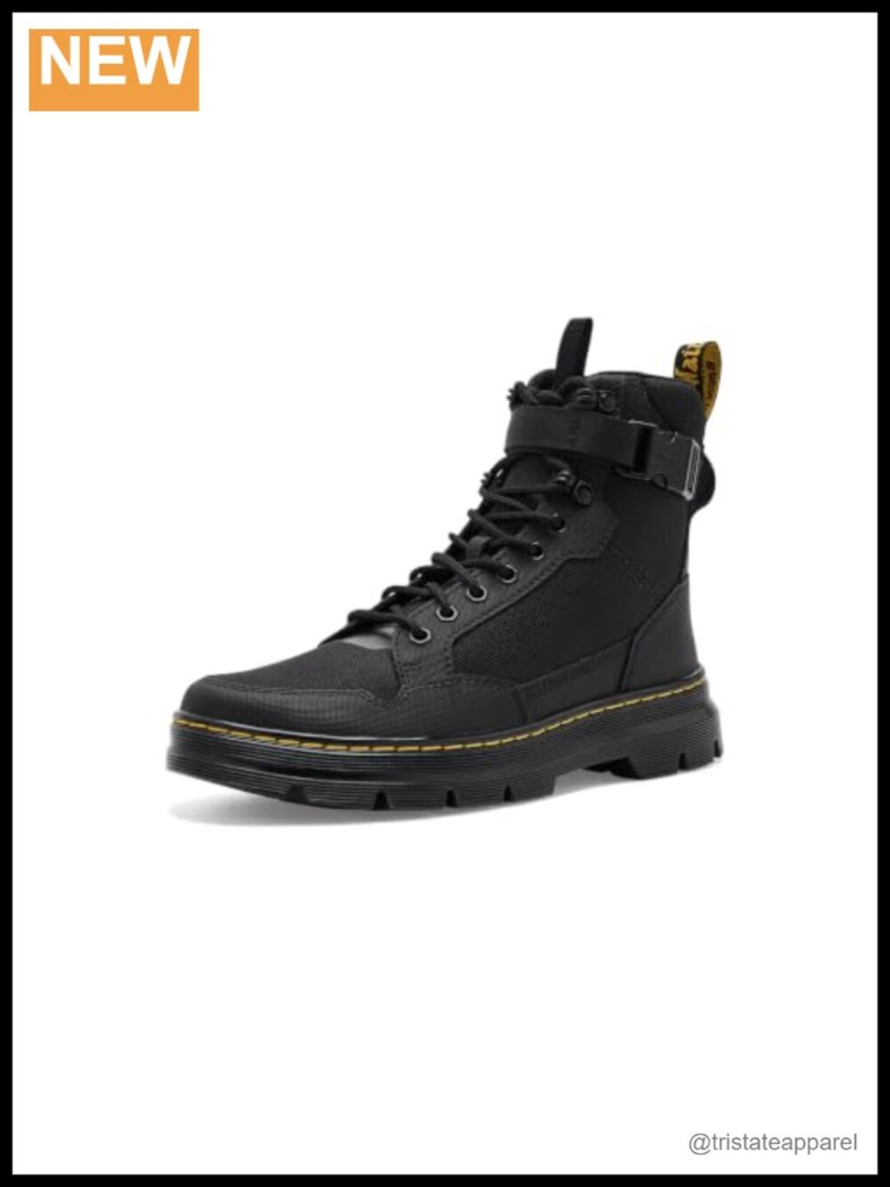 Dr. Martens Women's Combs Tech Combat Boots Lace-Up Ankle PU-Coated Leather